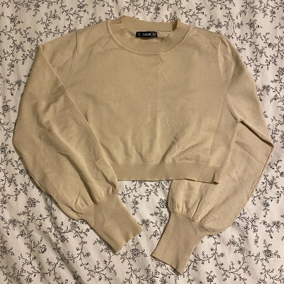 SHIEN Beige Cropped Sweater (size M) - Picture 1 of 4